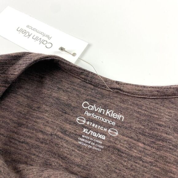 Calvin Klein Performance Stretch Long Sleeve Crop Top Womens XL  Brown AX0231 - Picture 4 of 8
